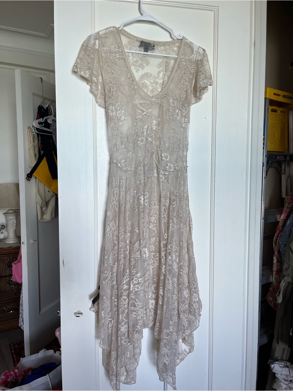 Ethereal Lace Cream Dress by